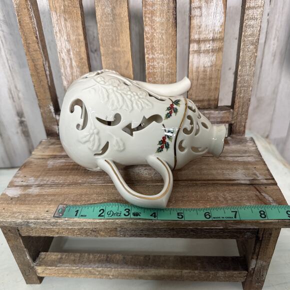 Partylite Christmas Holly Teapot Tealight Holder - Picture 6 of 7